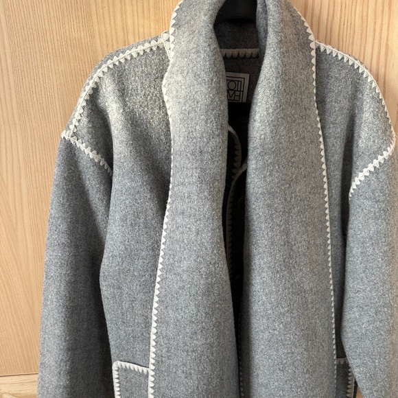 Toteme Jackets & Blazers - Toteme Scarf Jacket Light Grey Melange